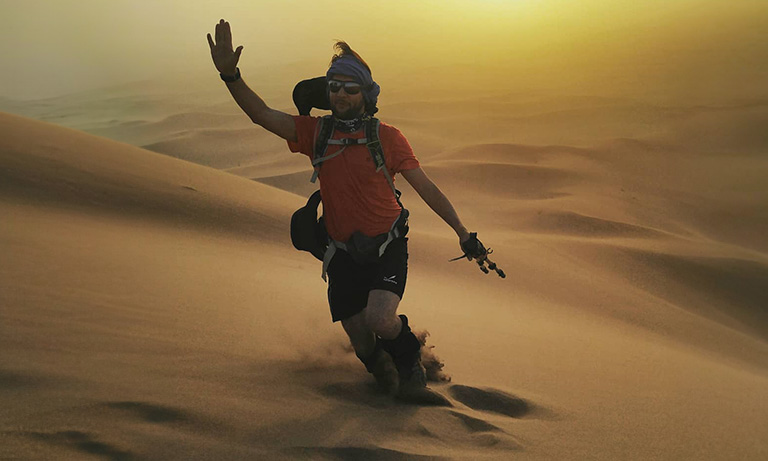 David Letky in the Sahara desert