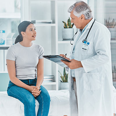 Patient in consultation with their doctor